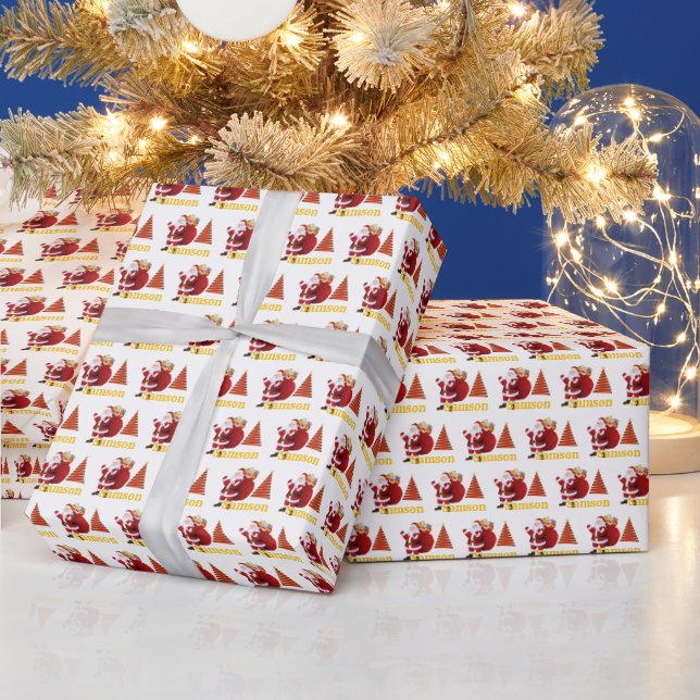 Nostalgic Santa Claus Christmas Wrapping Paper (Holidays)