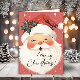 Nostalgic Santa Claus Vintage Merry Christmas  Holiday Card