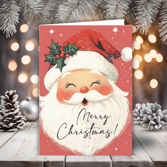 Nostalgic Santa Claus Vintage Merry Christmas  Holiday Card (Nostalgic Santa Claus Vintage Merry Christmas Holiday Card)