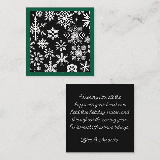 Nostalgic Snowflakes & Green Frame Card (Front/Back)