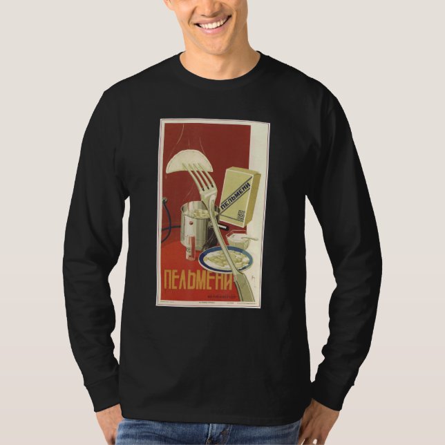 Nostalgic Soviet Advertising Pelmeni T-Shirt (Front)