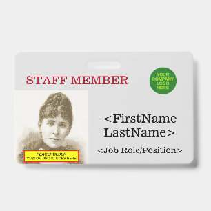 Nostalgic Staff Member Identification Badge ID Badge
