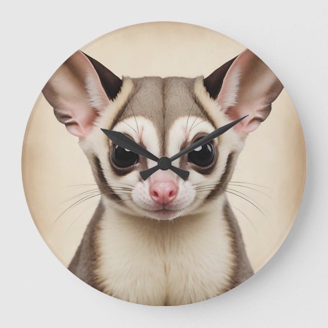 Nostalgic Sugar Glider in Faded Retro Large Clock (Front)