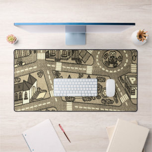 Nostalgic track Carpet Car Road, 90s Childhood Desk Mat