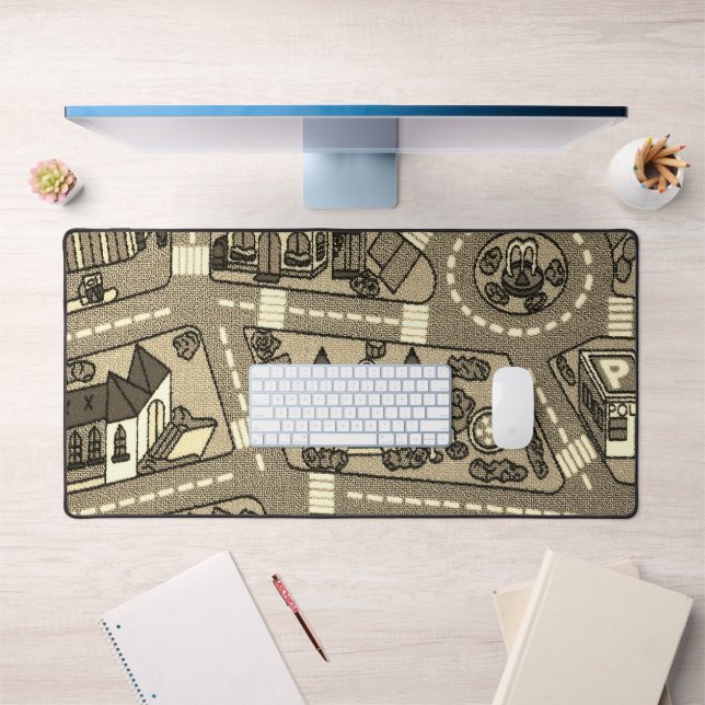 Nostalgic track Carpet Car Road, 90s Childhood  Desk Mat (Office 1)