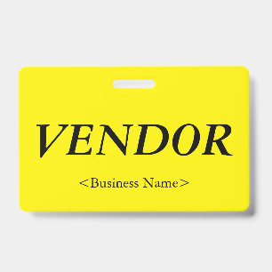 Nostalgic "VENDOR" Badge ID Badge