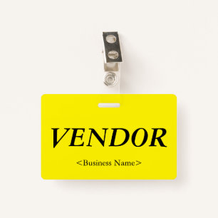 Nostalgic "VENDOR" Badge ID Badge