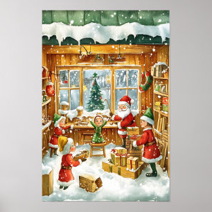Nostalgic Vintage Christmas Family Poster
