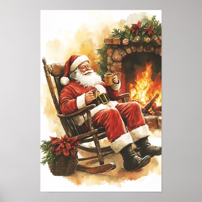 Nostalgic Vintage Christmas Santa Poster (Front)