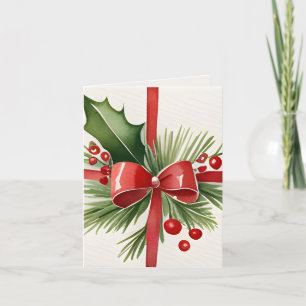 Nostalgic Vintage Gift Watercolor Photo Christmas Card