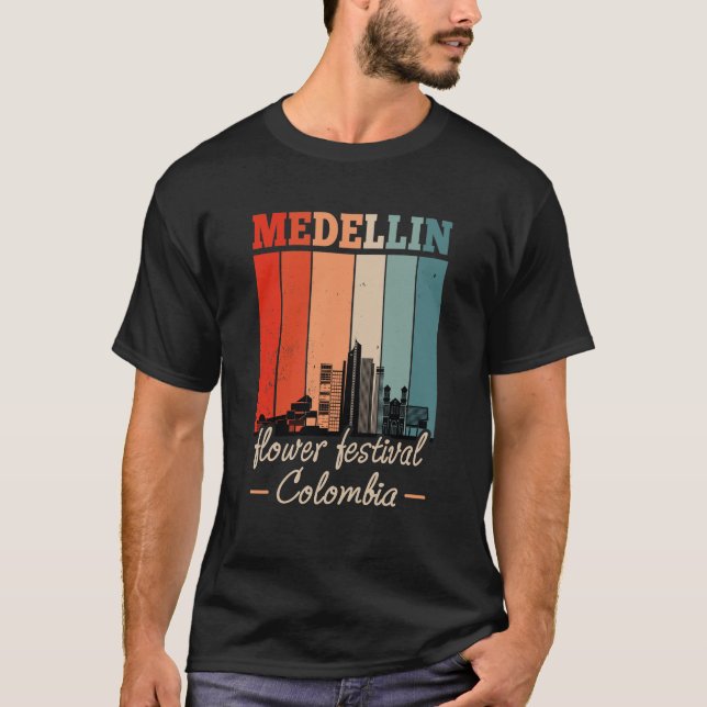 Nostalgic Vintage Medellin Flowers Festival T-Shirt (Front)