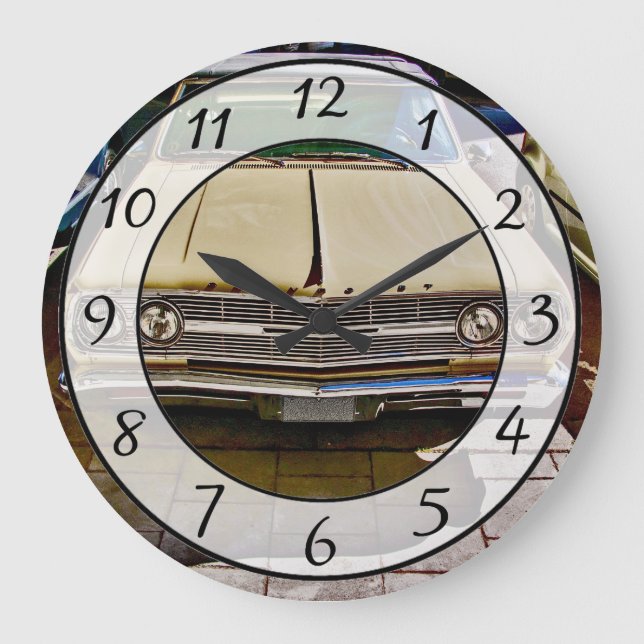 Nostalgic Vintage Retro Classic Car Man cave Clock (Front)