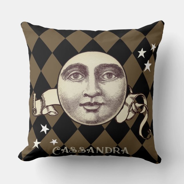 Nostalgic Vintage Steampunk Fantasy Cushion (Front)