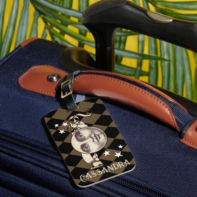 Nostalgic Vintage Steampunk Fantasy Luggage Tag (Front Insitu 1)