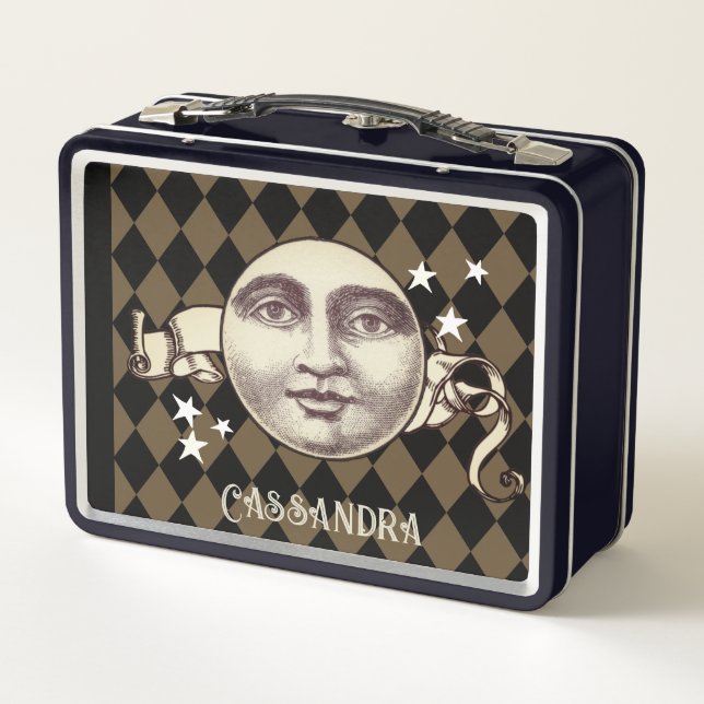 Nostalgic Vintage Steampunk Fantasy  Metal Lunch Box (Back)