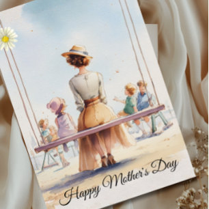 Nostalgic Watercolor  Mother's Day Card