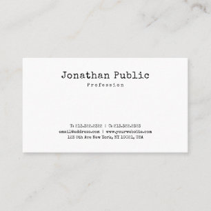 Nostalgy Design Minimalistic Plain Retro Trendy Business Card