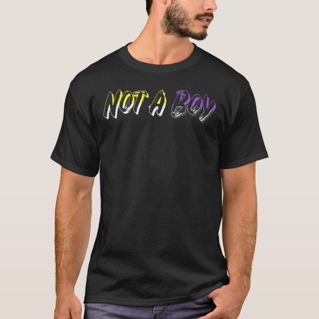 Not A Boy Lgbtq Non Binary Pride T-Shirt (Front)