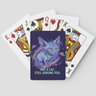 Not a Cat Still Judging You Humor Art Playing Cards
