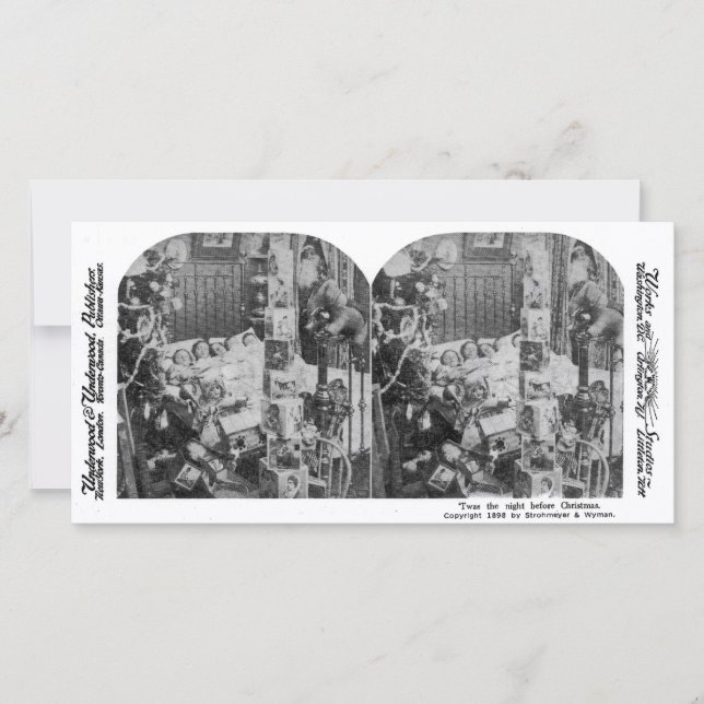 Not a Creature was Stirring - Vintage Stereoview (Front)