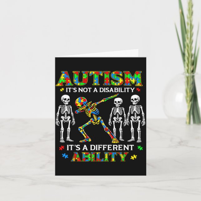 Not a disability different ability for kids autism card (Front)