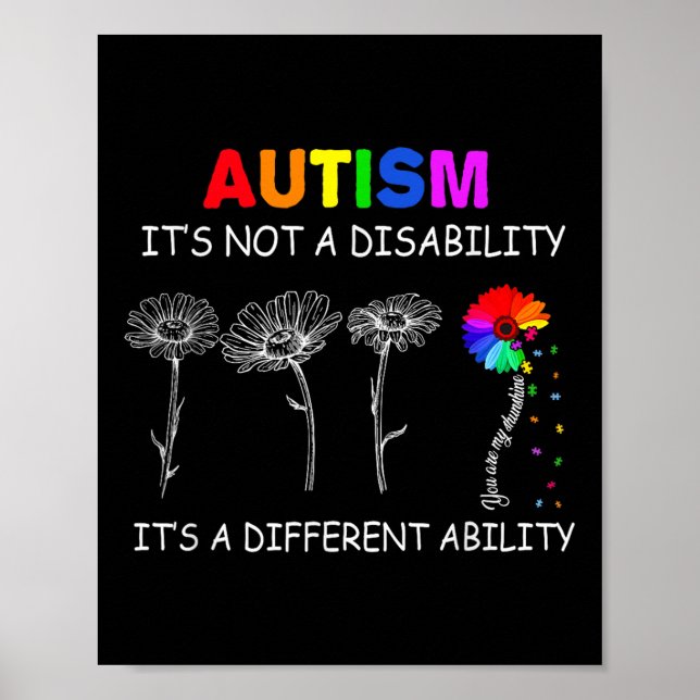 Not A Disability Its A Different Ability - Autism  Poster (Front)