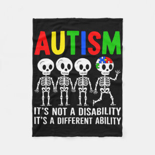 Not A Disability It's A Different Ability Autism S Fleece Blanket