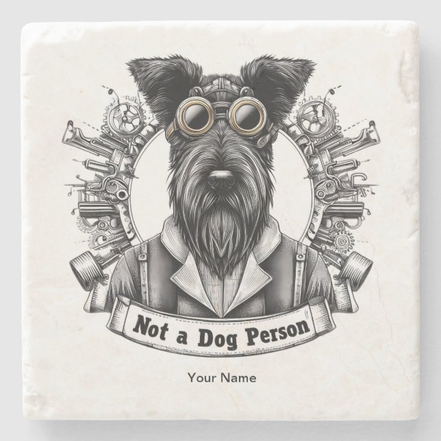 Not a Dog Person 02 Stone Coaster (Front)
