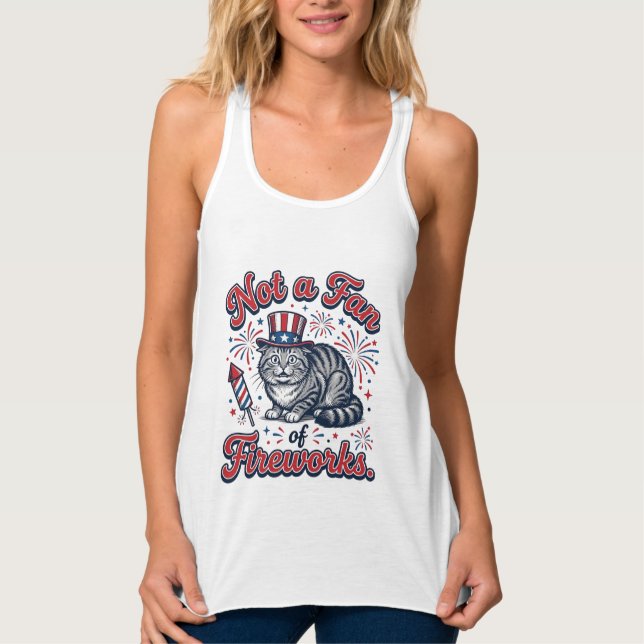 Not a Fan of Fireworks Scared Cat Shirt (2)_1 (Front)