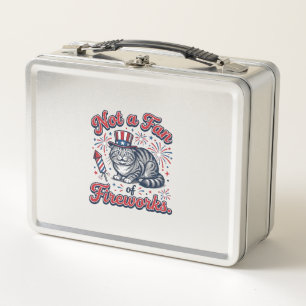 Not a Fan of Fireworks Scared Cat Shirt (2)_1 Metal Lunch Box