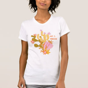 Not A Hugger   Boho Cactus   Funny Introvert Quote T-Shirt