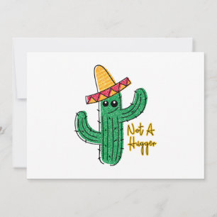 Not A Hugger Cactus Mexican Sombrero  Holiday Card