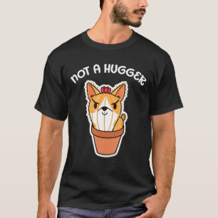 Not A Hugger Corgi Dog Vintage Women Men T-Shirt
