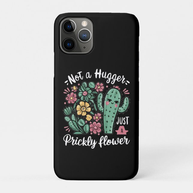 Not a Hugger Just a Prickly Flower Cute Cactus Fun Case-Mate iPhone Case (Back)