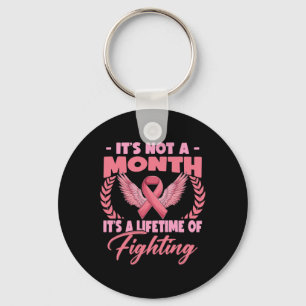 Not A Month It's Lifetime Breast Cancer Awareness  Key Ring