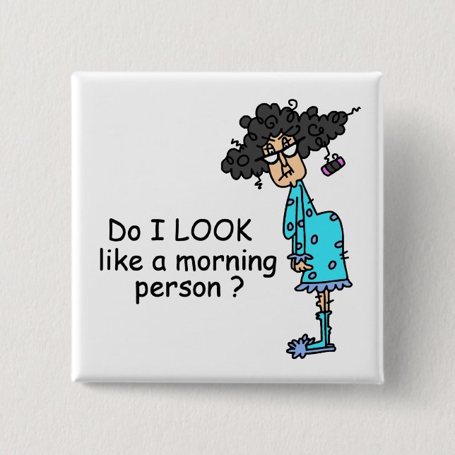 Not A Morning Person 15 Cm Square Badge (Front)