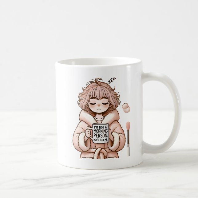 Not a Morning Person - Cheeky Girl with Coffee Mug (Right)