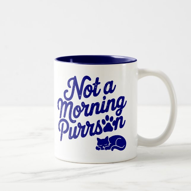 Not a Morning Purrson Funny Cat Mug (Right)