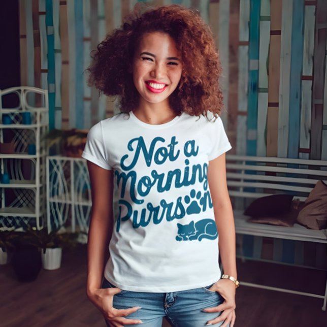 Not a Morning Purrson Funny Cat T-Shirt (Creator Uploaded)