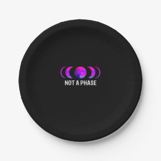 _Not a Phase_ - Bisexual Pride Moon T-Shirt Paper Plate