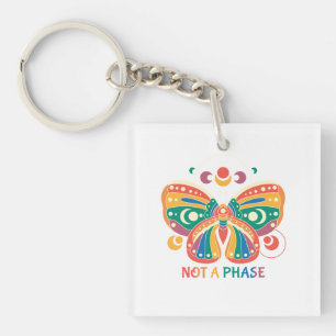 Not A Phase – Colourful Butterfly LGBTQ Pride Key Ring