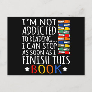 Not Addicted To Reading Funny Book Reader Reading Holiday Postcard