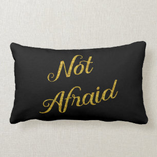 Not Afraid Gold Faux Glitter Metallic Sequins Lumbar Cushion