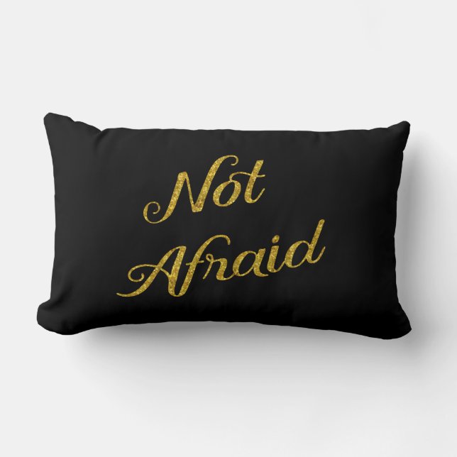Not Afraid Gold Faux Glitter Metallic Sequins Lumbar Cushion (Front)