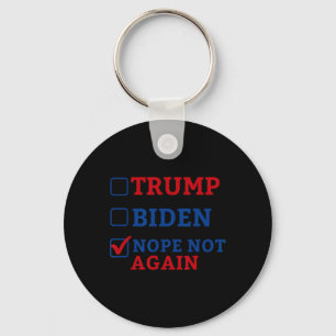 Not Again Vote 2024 Anti Trump Anti Biden  Key Ring