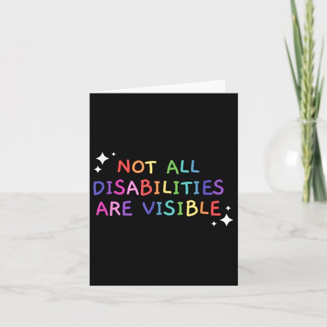 Not All Disabilities Are Visible Handicapped Aware Card (Front)