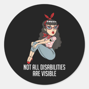 Not All Disabilities Are Visible Mental Health Awa Classic Round Sticker