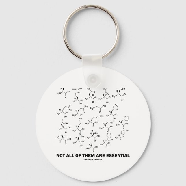 Not All Of Them Are Essential (20 Amino Acids) Key Ring (Front)