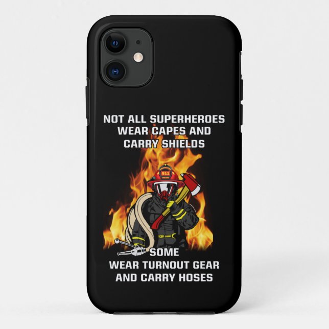 Not All Superheroes...Firefighter Case-Mate iPhone Case (Back)