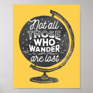 Not All Those Who Wander Are Lost | Retro Travel Poster